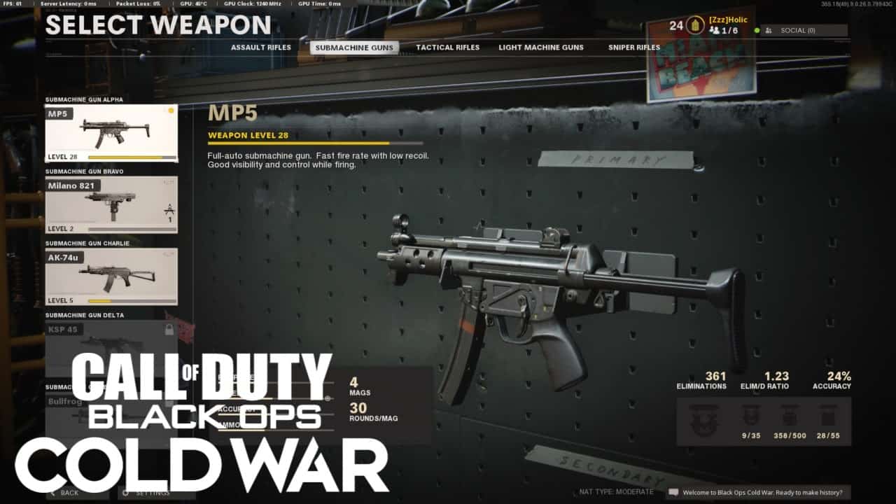 CoD: Best Class Setups For The MP5 In Black Ops Cold War