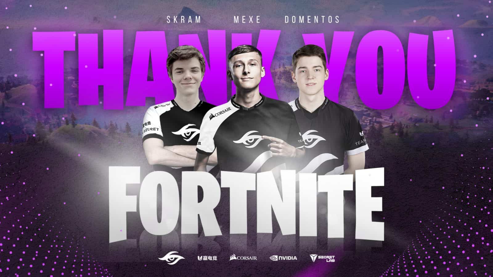 Team Secret Withdraws from Fortnite and Releases its Roster